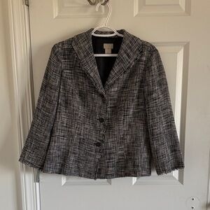 Sigrid Olson 3 button Black and White Tweed Blazer Size 8